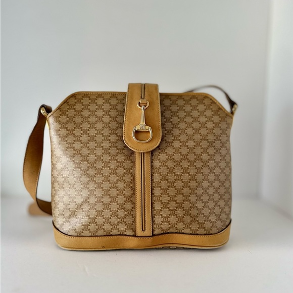 Vintage Celine Crossbody Horsebit Hardware Blonde Macadam - Picture 6 of 14